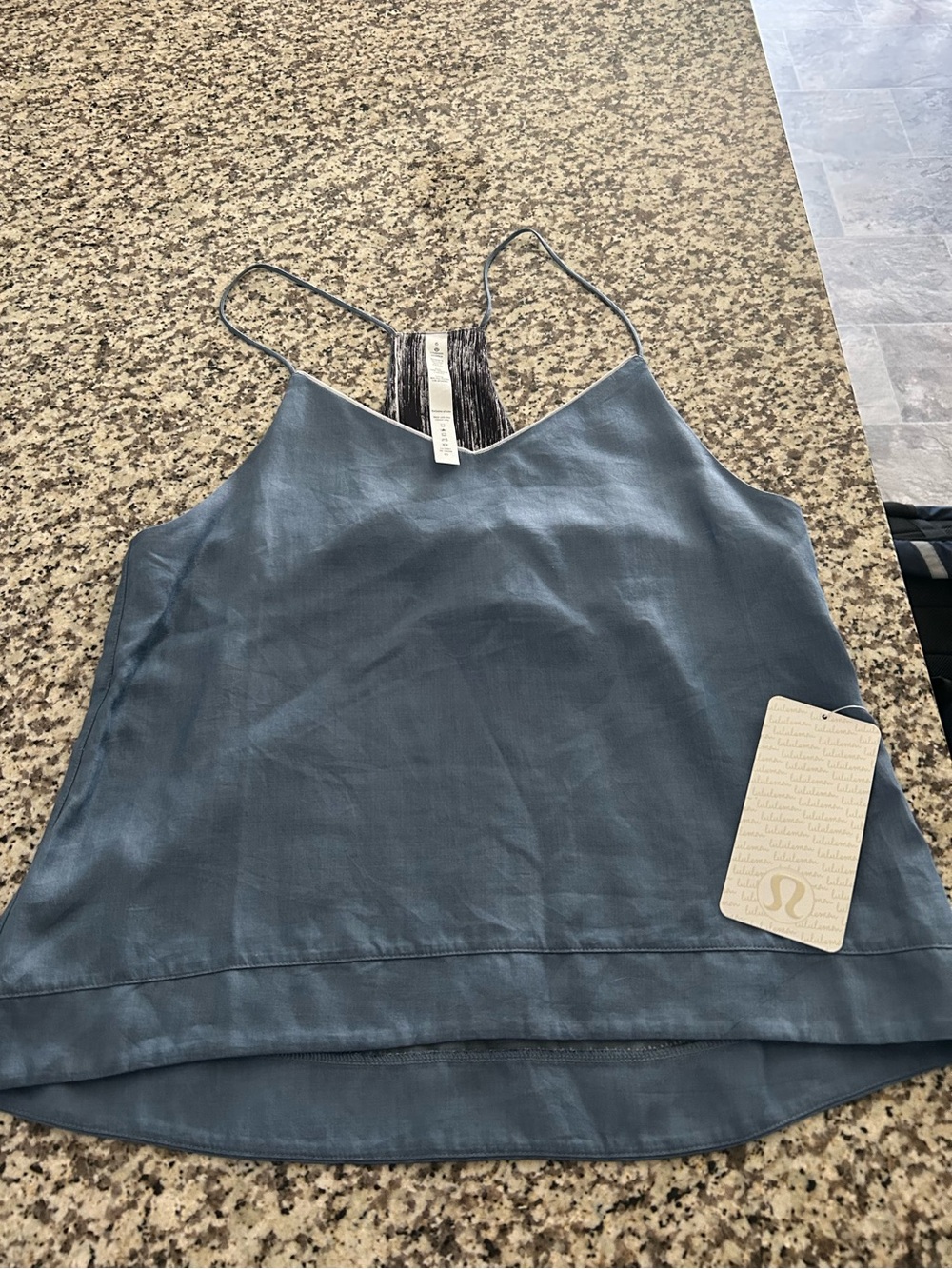 lululemon athletica Slate Blue Satin-Look Strappy Cami